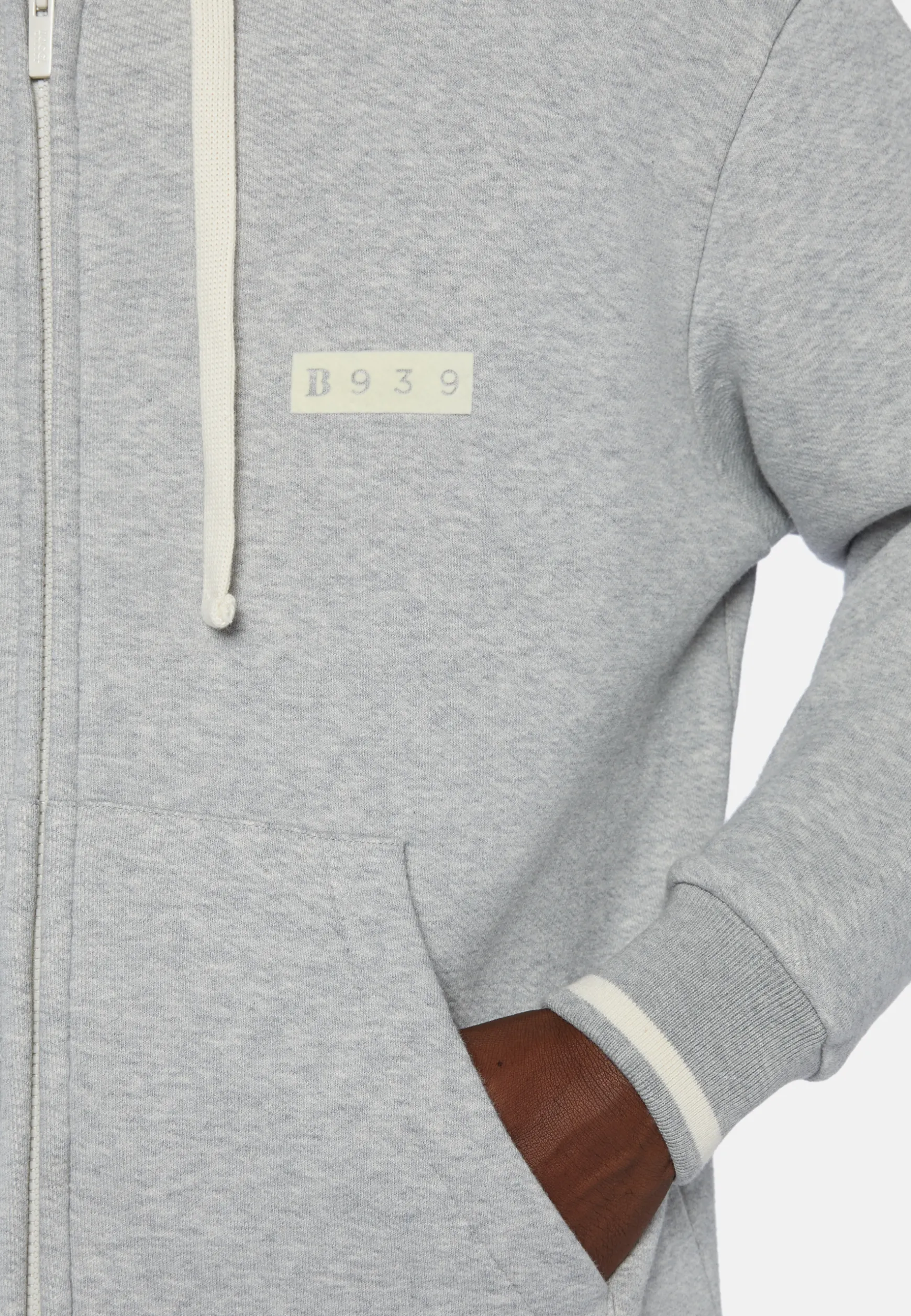 B939 Full-Zip Sweatshirt in a Cotton and Nylon Blend|Boggi Milano Hot