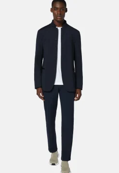 B Tech Blue Recycled Fabric Bicycle Jacket|Boggi Milano Outlet