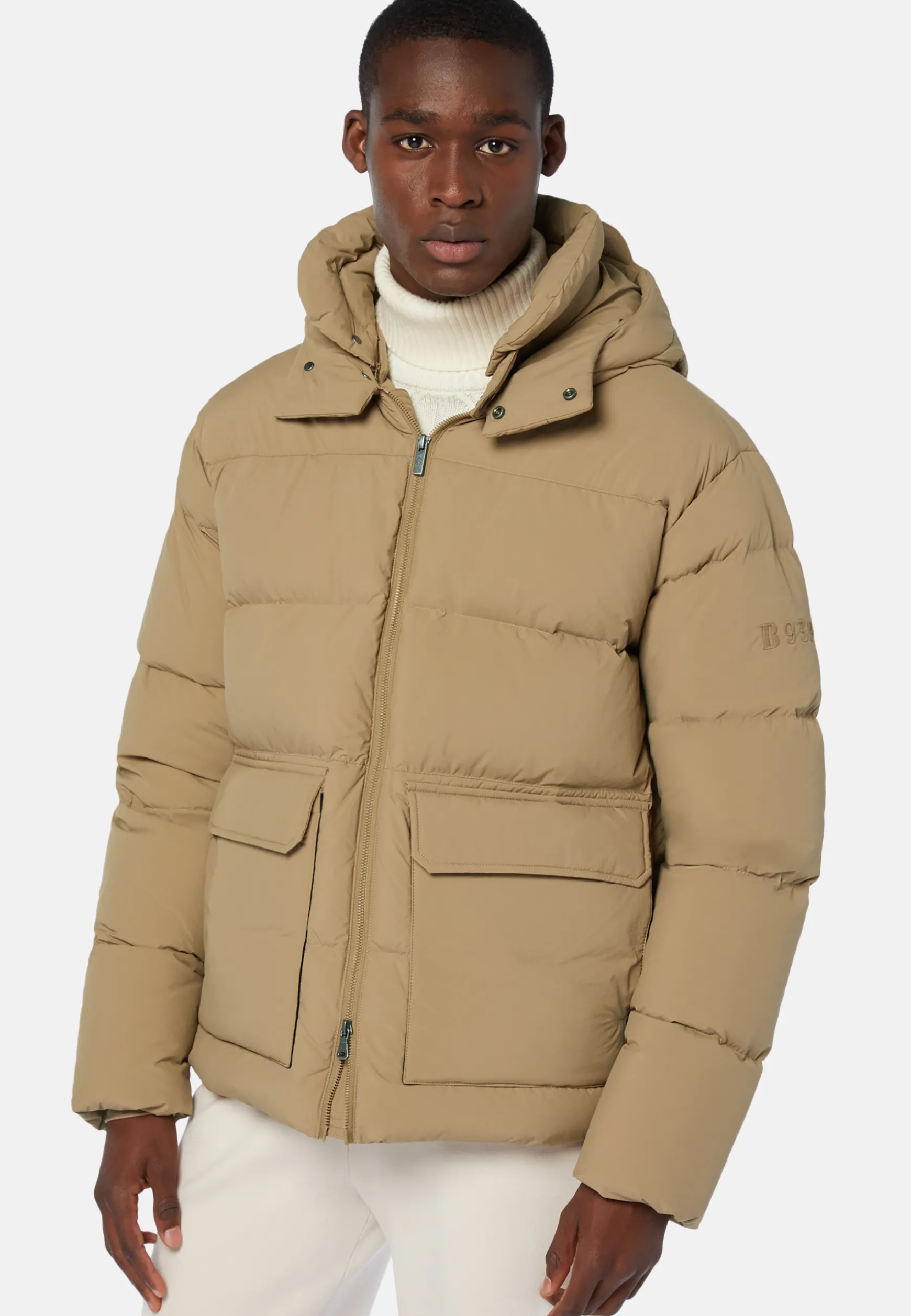 B Tech Goose Down Recycled Nylon Bomber Jacket|Boggi Milano Fashion