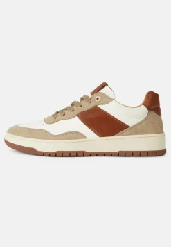 Beige and Brown Leather Trainers|Boggi Milano Sale