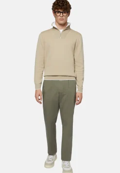 Half Zip Cotton Jumper|Boggi Milano Best Sale