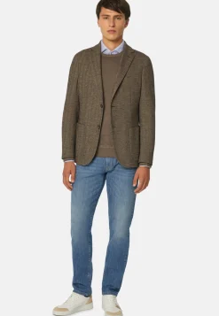 Herringbone Jacket In Wool And Cotton|Boggi Milano New