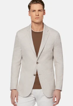 Beige Melange Linen/Cotton B Jersey Jacket|Boggi Milano Outlet