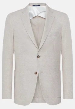 Beige Melange Linen/Cotton B Jersey Jacket|Boggi Milano Outlet