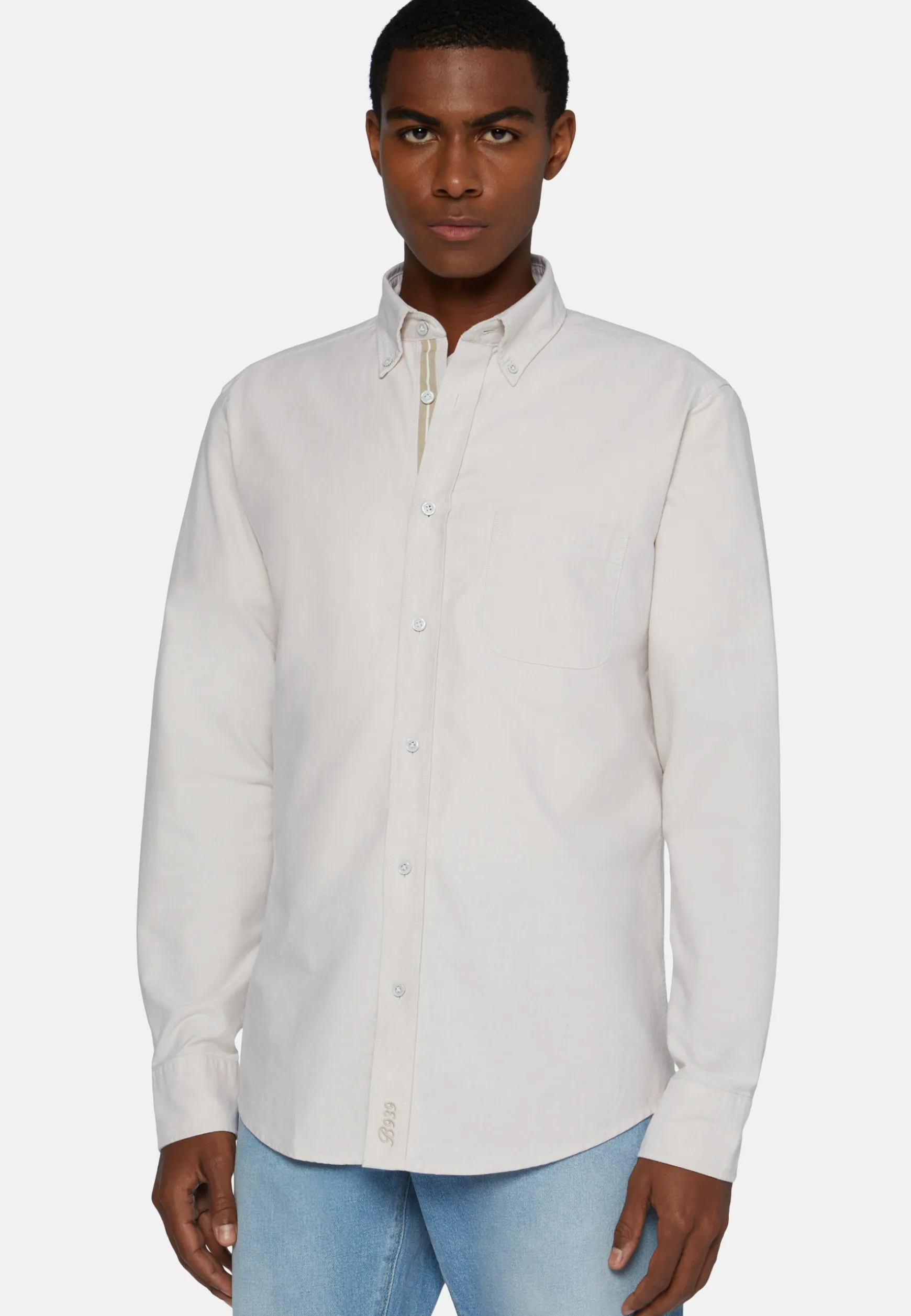 Beige Shirt In Organic Oxford Cotton, Regular|Boggi Milano Best Sale