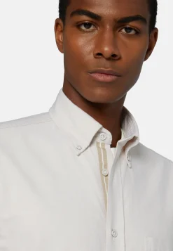 Beige Shirt In Organic Oxford Cotton, Regular|Boggi Milano Best Sale