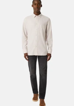 Striped Cotton Tencel Shirt Regular Fit|Boggi Milano Store