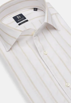 Beige Striped Regular Fit Linen Shirt|Boggi Milano Cheap