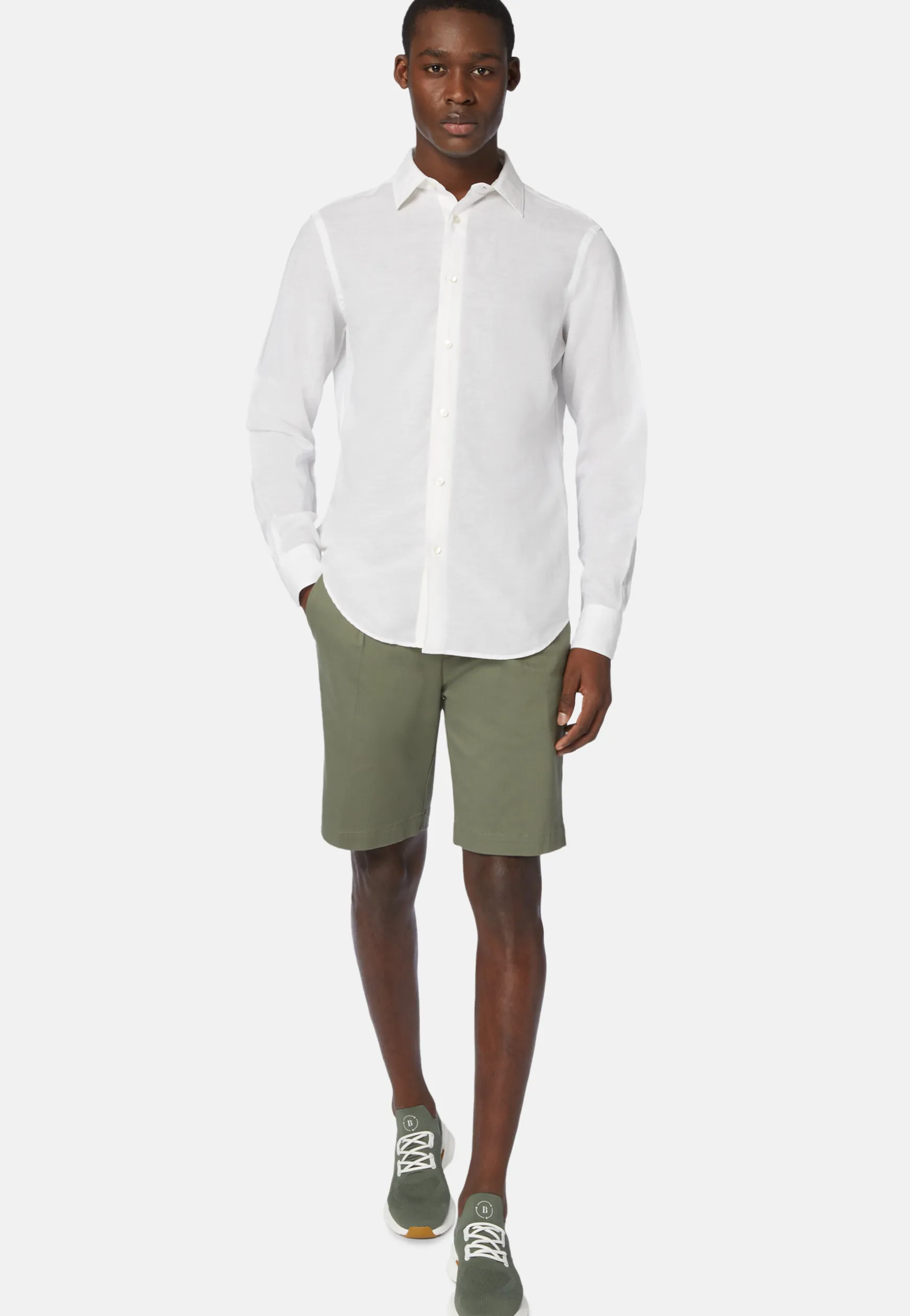 Bermudas in Stretch Tencel Cotton|Boggi Milano Online