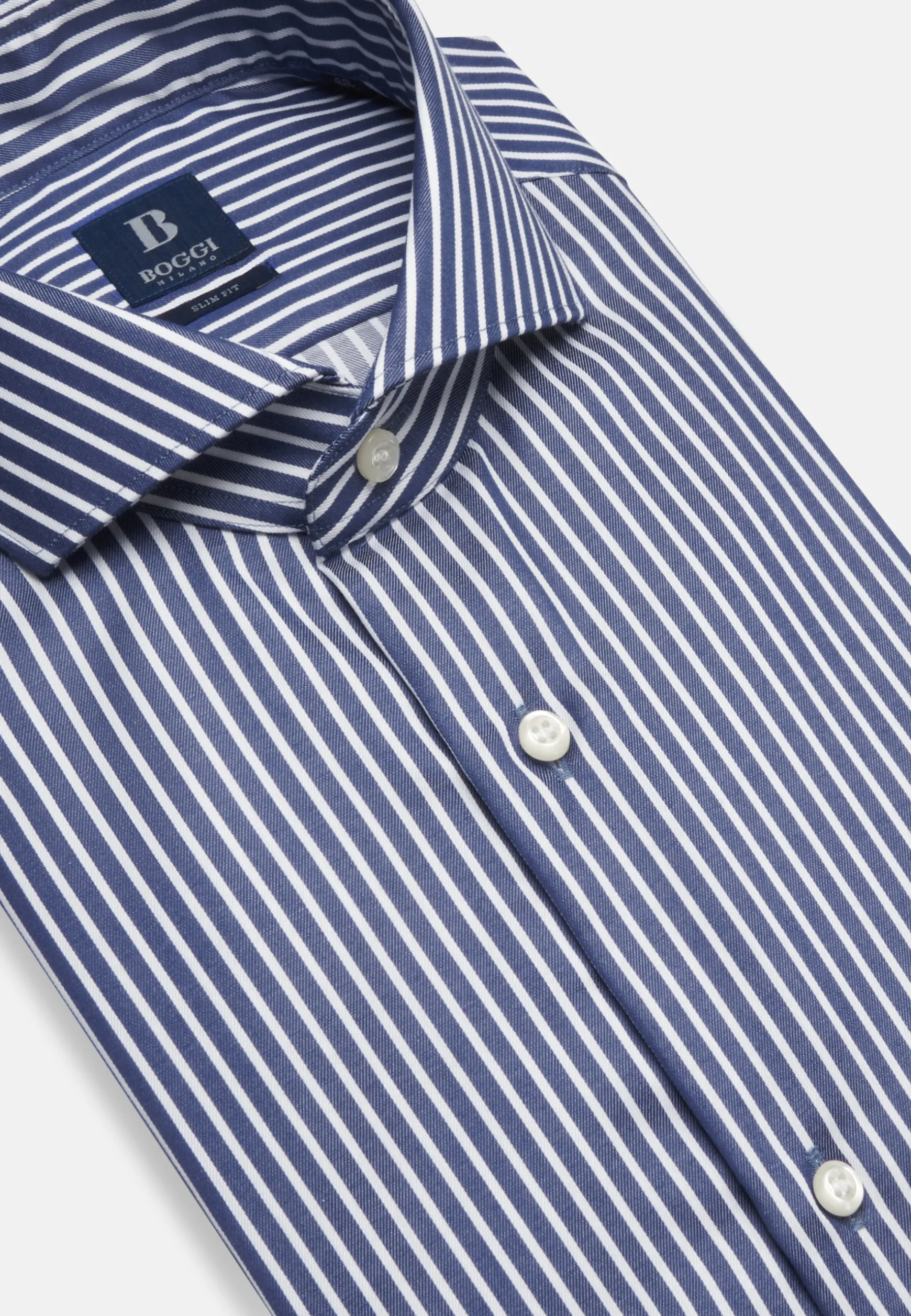 Cotton Twill Shirt Slim Fit|Boggi Milano Outlet
