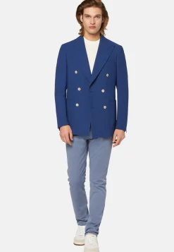 Double-Breasted Jacket In Pure Wool Crepe|Boggi Milano Fashion