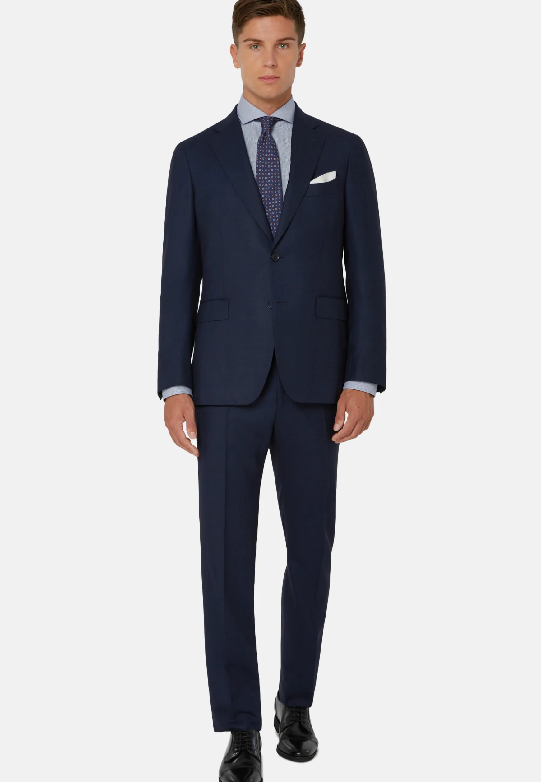 Blue Micro-Textured Suit In Super 130 Wool|Boggi Milano Sale