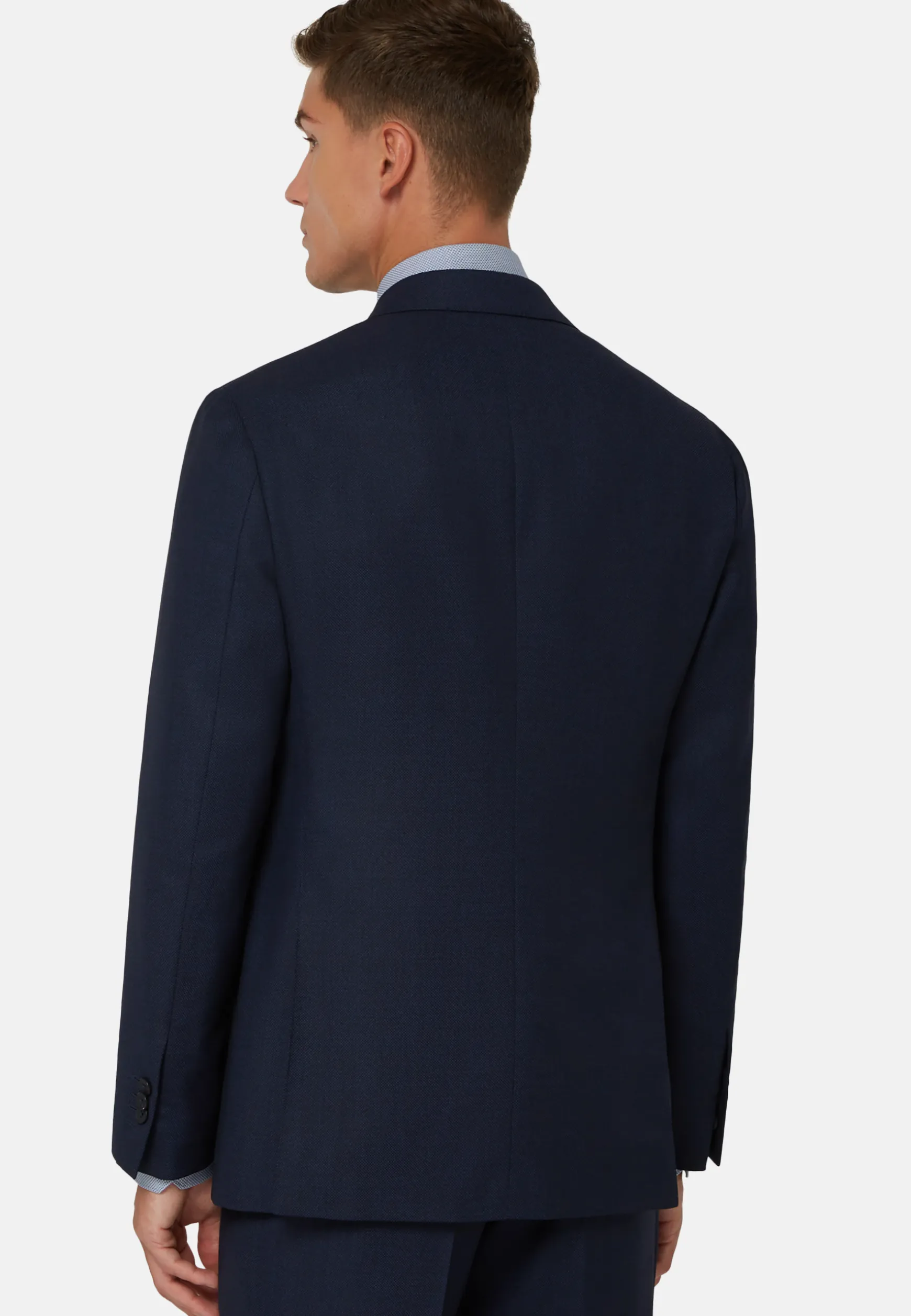 Blue Micro-Textured Suit In Super 130 Wool|Boggi Milano Sale