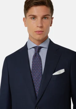 Blue Micro-Textured Suit In Super 130 Wool|Boggi Milano Sale