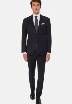 Blue Pin Point Stretch Wool Suit|Boggi Milano Hot