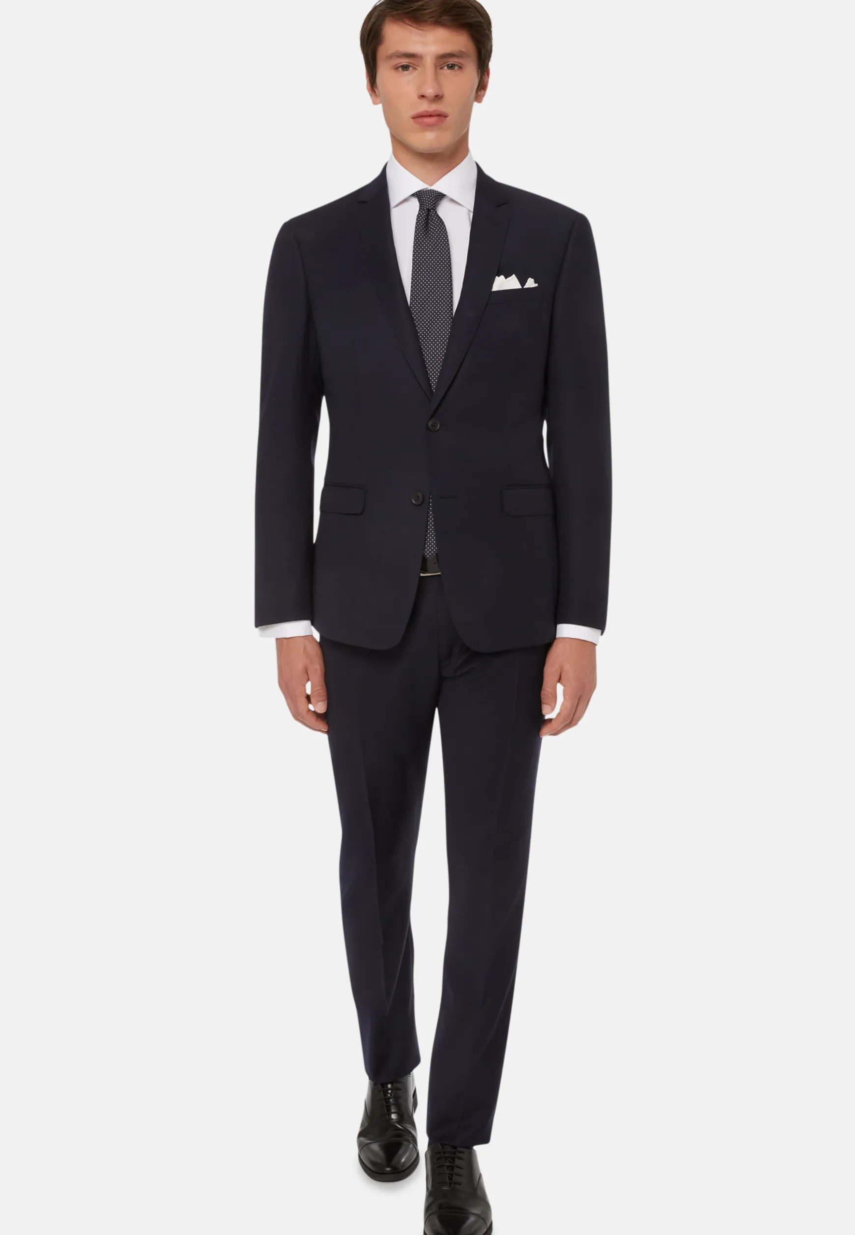 Blue Pin Point Stretch Wool Suit|Boggi Milano Hot