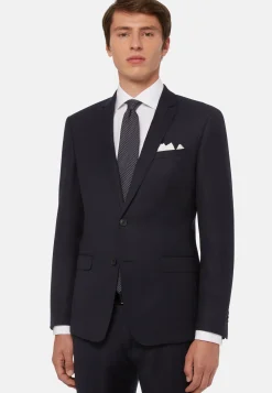 Blue Pin Point Stretch Wool Suit|Boggi Milano Hot