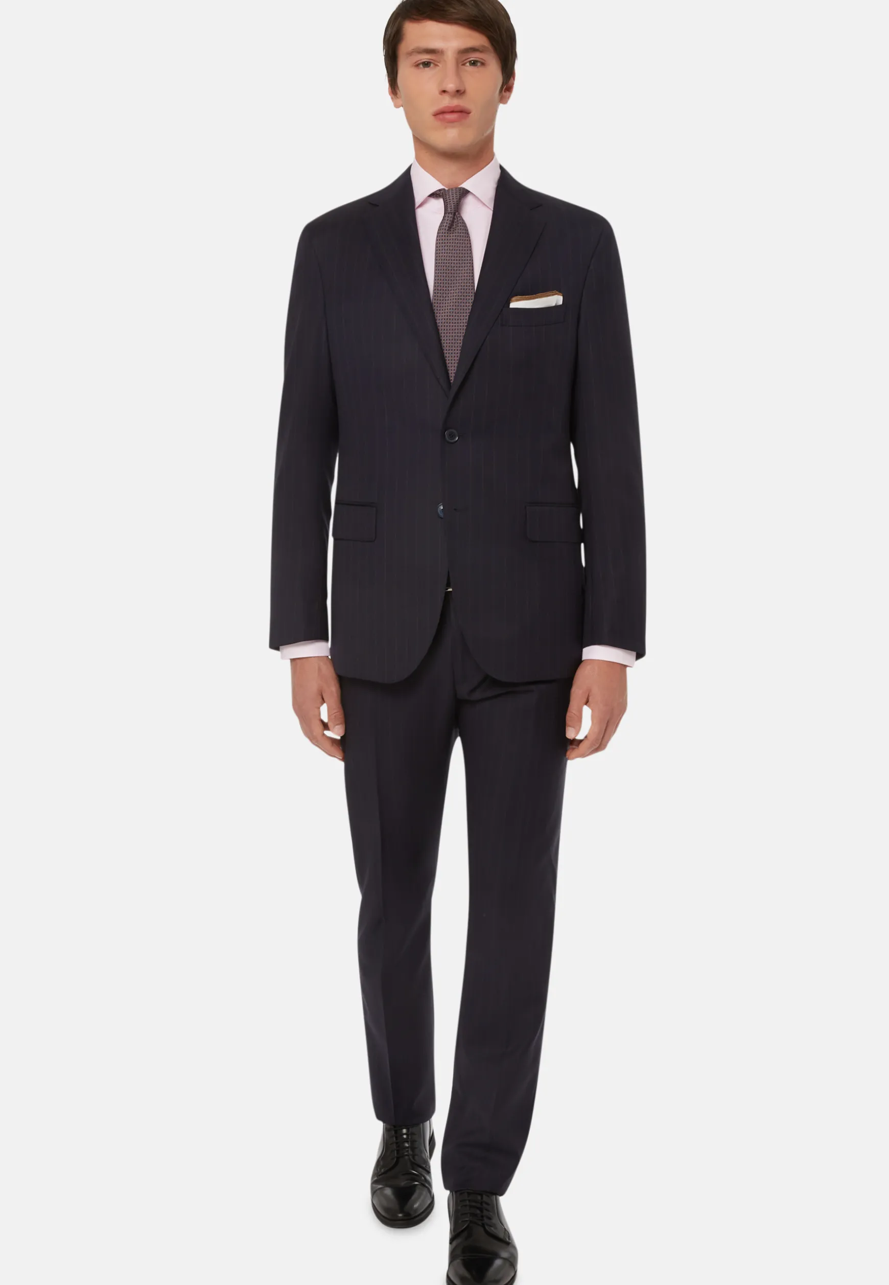 Blue Pinstripe Pure Wool Suit|Boggi Milano Discount