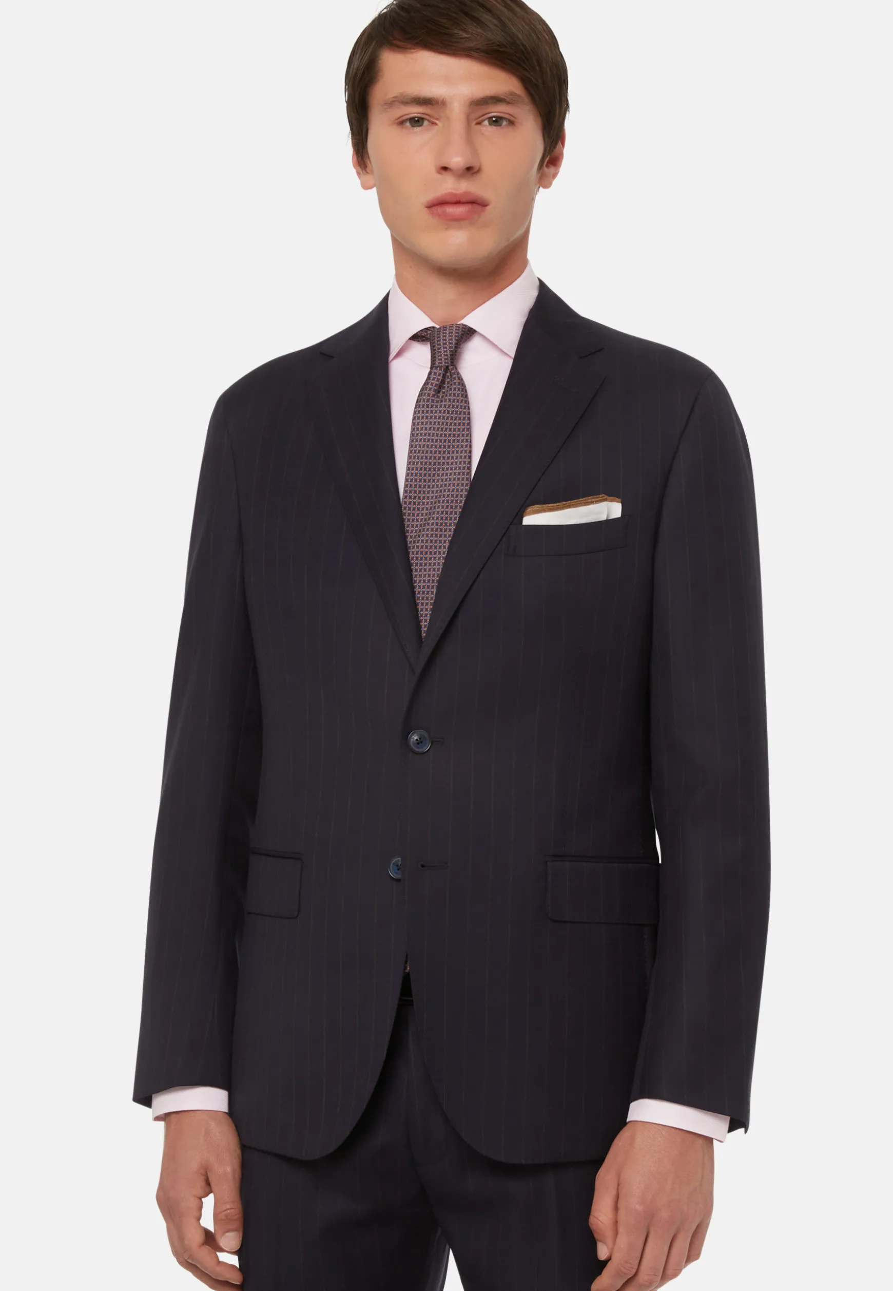 Blue Pinstripe Pure Wool Suit|Boggi Milano Discount