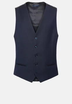 Blue Pinstripe Wool Waistcoat|Boggi Milano Discount