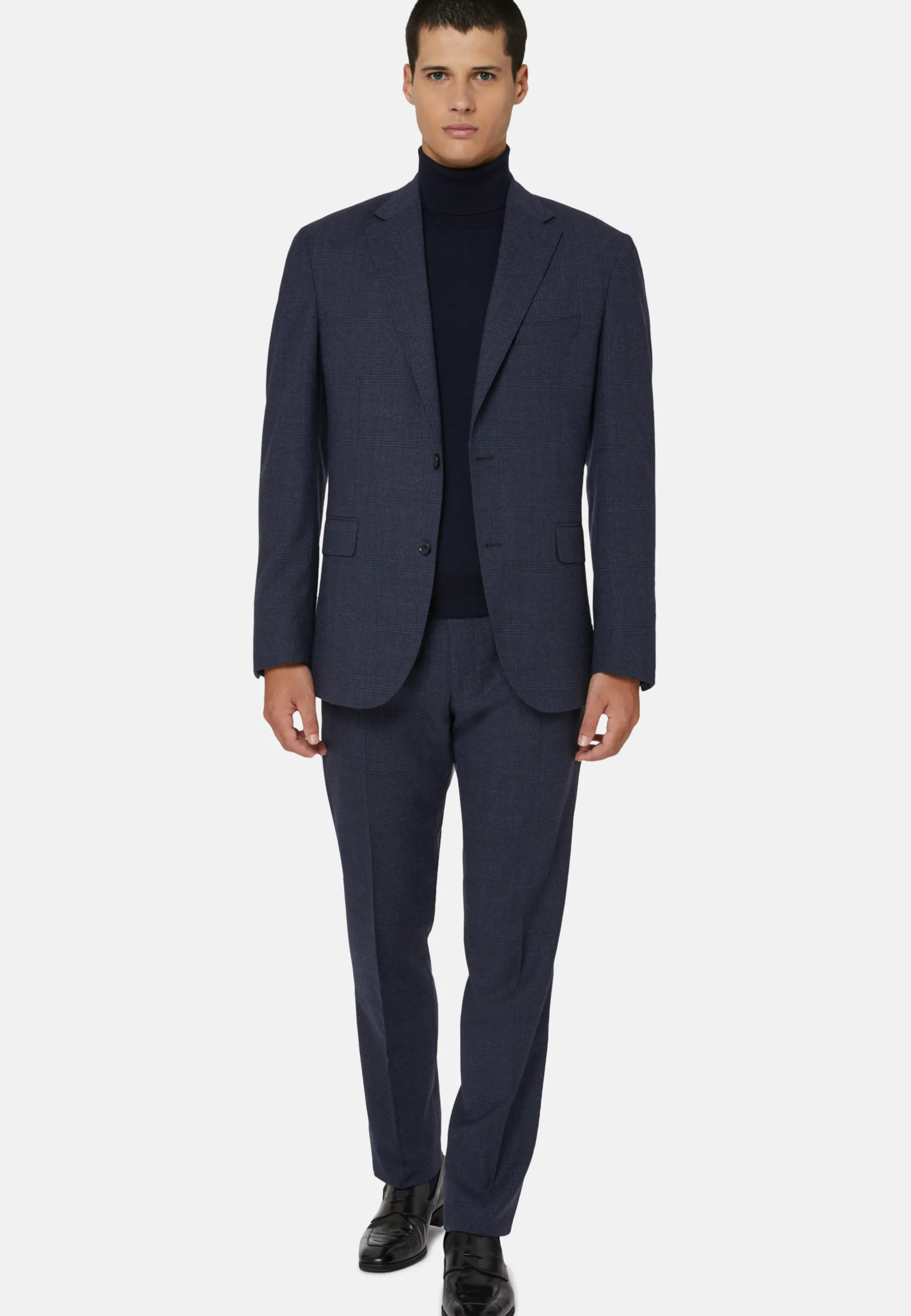 Blue Prince of Wales Check Suit In Pure Wool B Travel|Boggi Milano Online