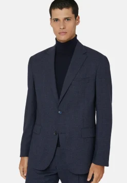 Blue Prince of Wales Check Suit In Pure Wool B Travel|Boggi Milano Online