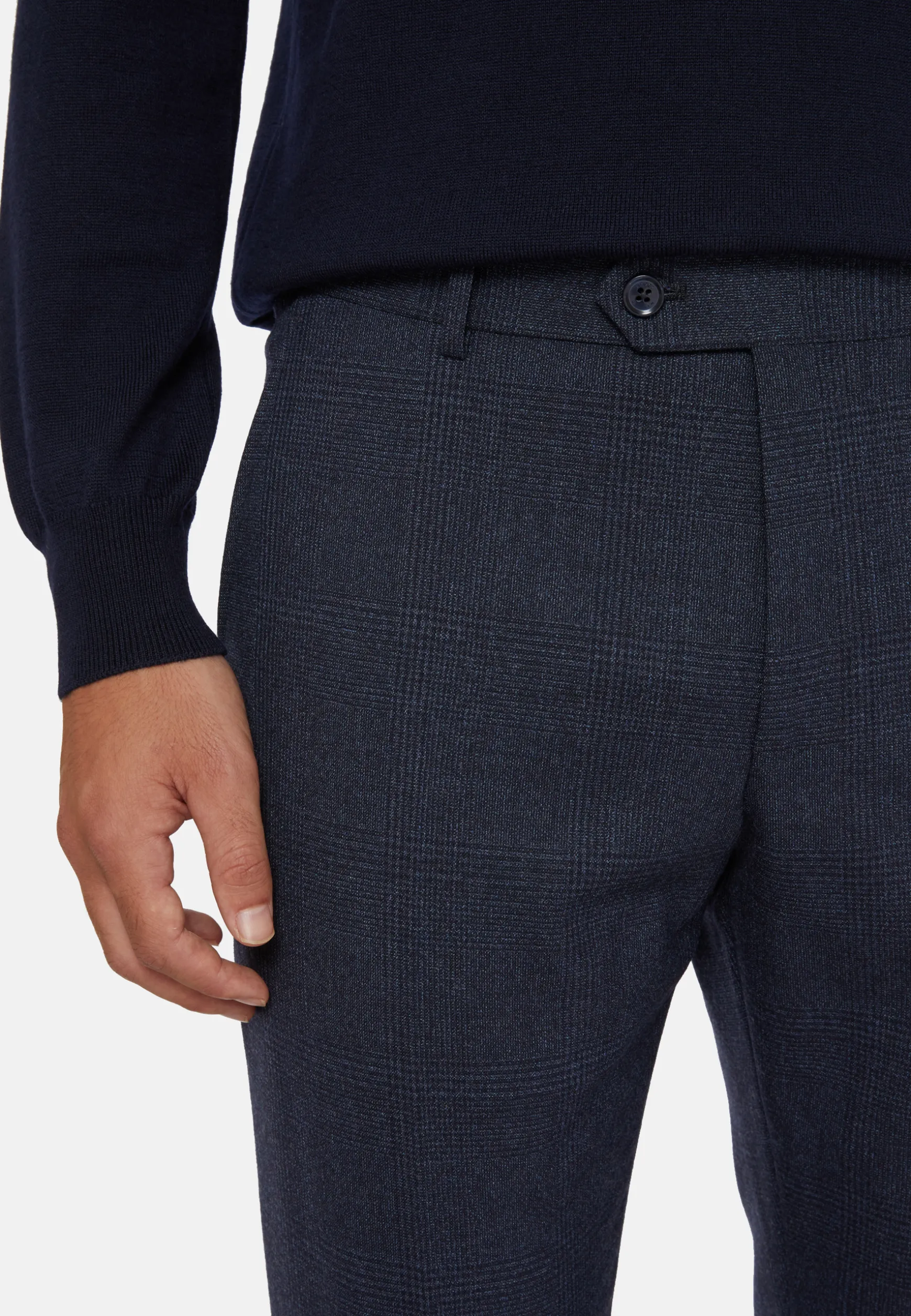 Blue Prince of Wales Check Suit In Pure Wool B Travel|Boggi Milano Online