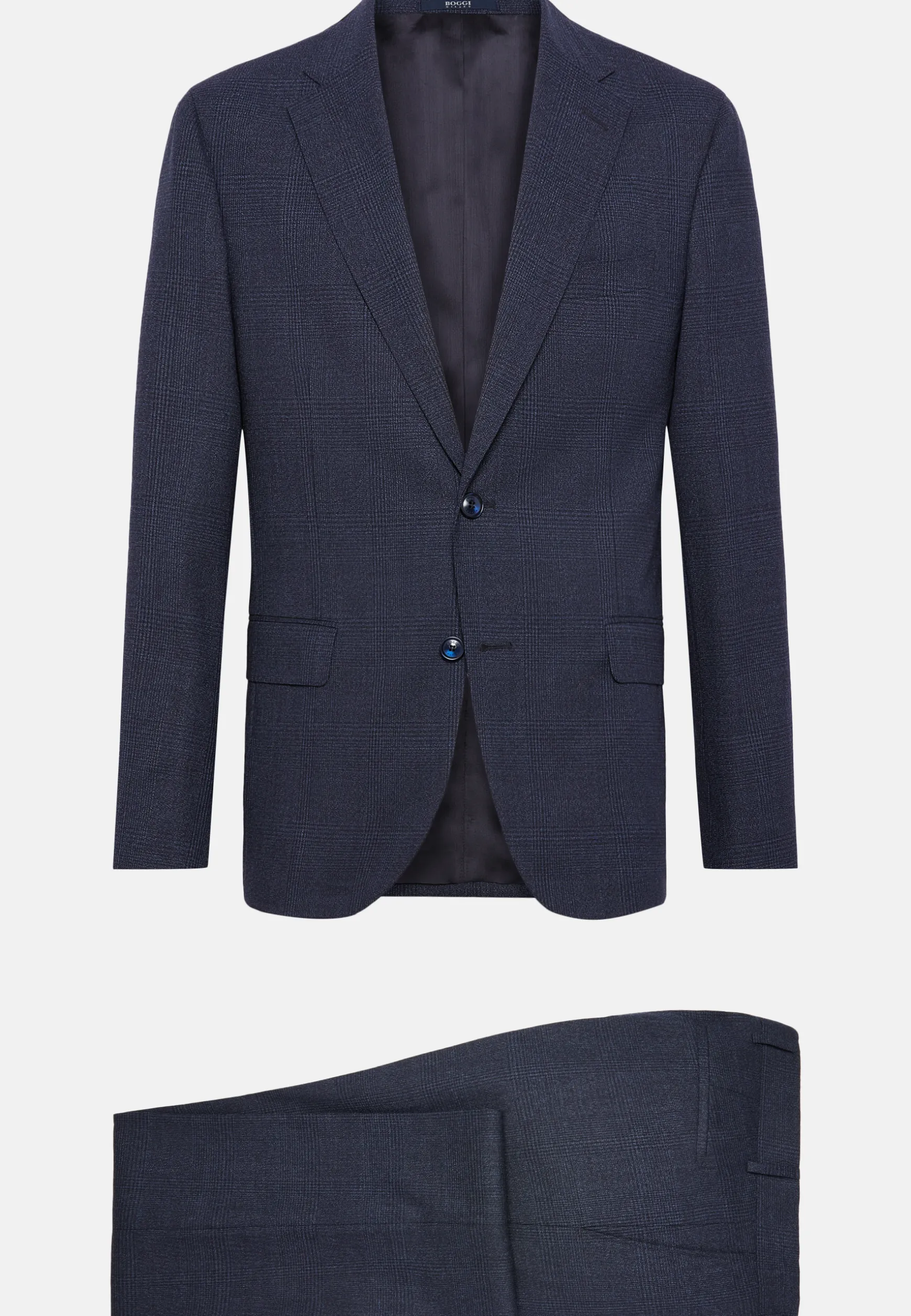 Blue Prince of Wales Check Suit In Pure Wool B Travel|Boggi Milano Online