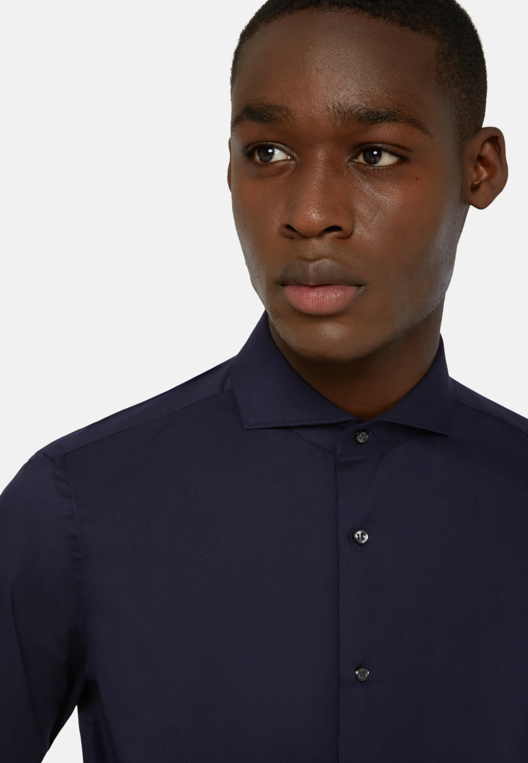 Blue Stretch Cotton/Nylon Shirt Slim|Boggi Milano Cheap