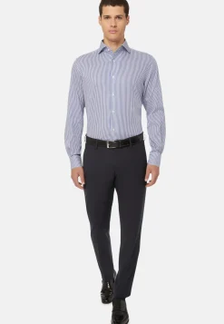 Striped Cotton Dobby Shirt Regular Fit|Boggi Milano Best