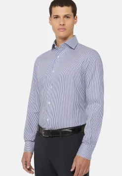 Striped Cotton Dobby Shirt Regular Fit|Boggi Milano Best