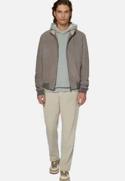 Bomber Jacket in Genuine Suede Leather|Boggi Milano Shop
