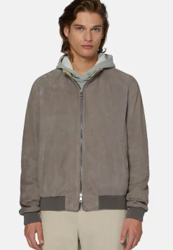 Bomber Jacket in Genuine Suede Leather|Boggi Milano Shop