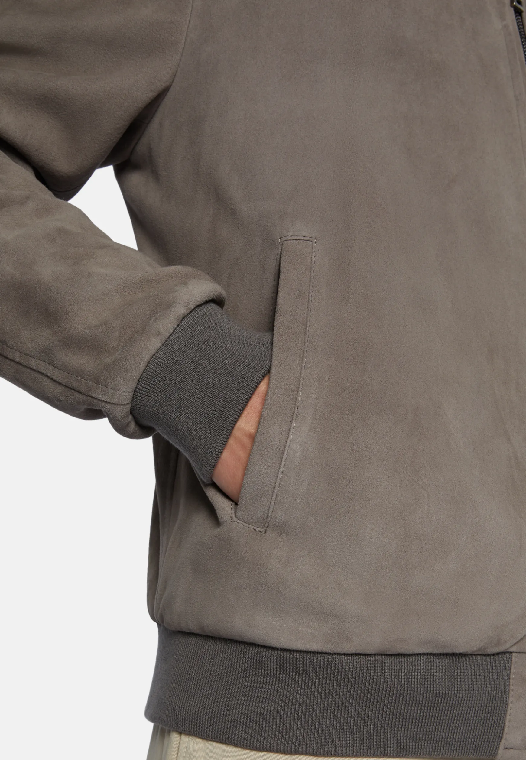 Bomber Jacket in Genuine Suede Leather|Boggi Milano Shop