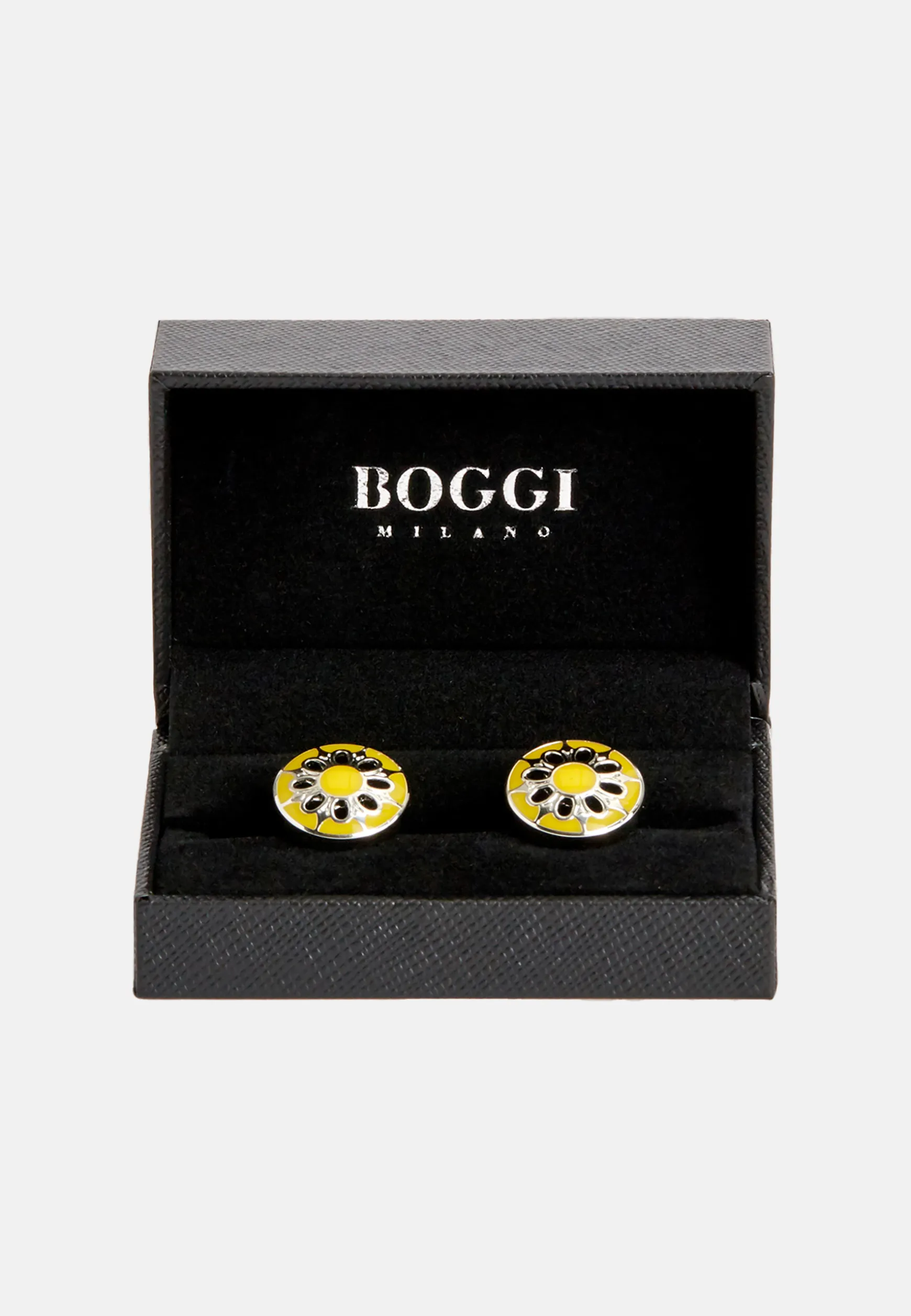 Circular cufflinks with flower|Boggi Milano Clearance