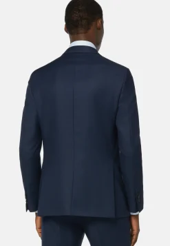 Cornflower Blue Birdseye Jacket In Super 110 Wool|Boggi Milano Store