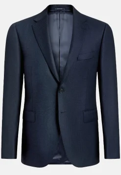 Cornflower Blue Birdseye Jacket In Super 110 Wool|Boggi Milano Store