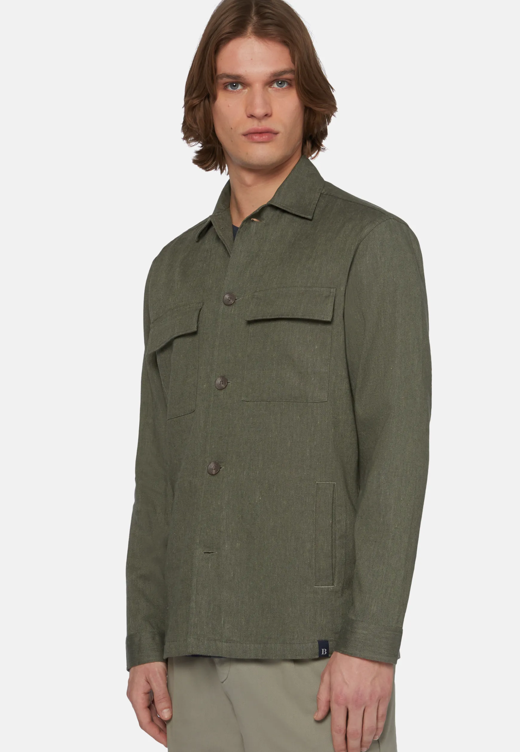 Cotton and Linen Link Shirt Jacket|Boggi Milano Discount