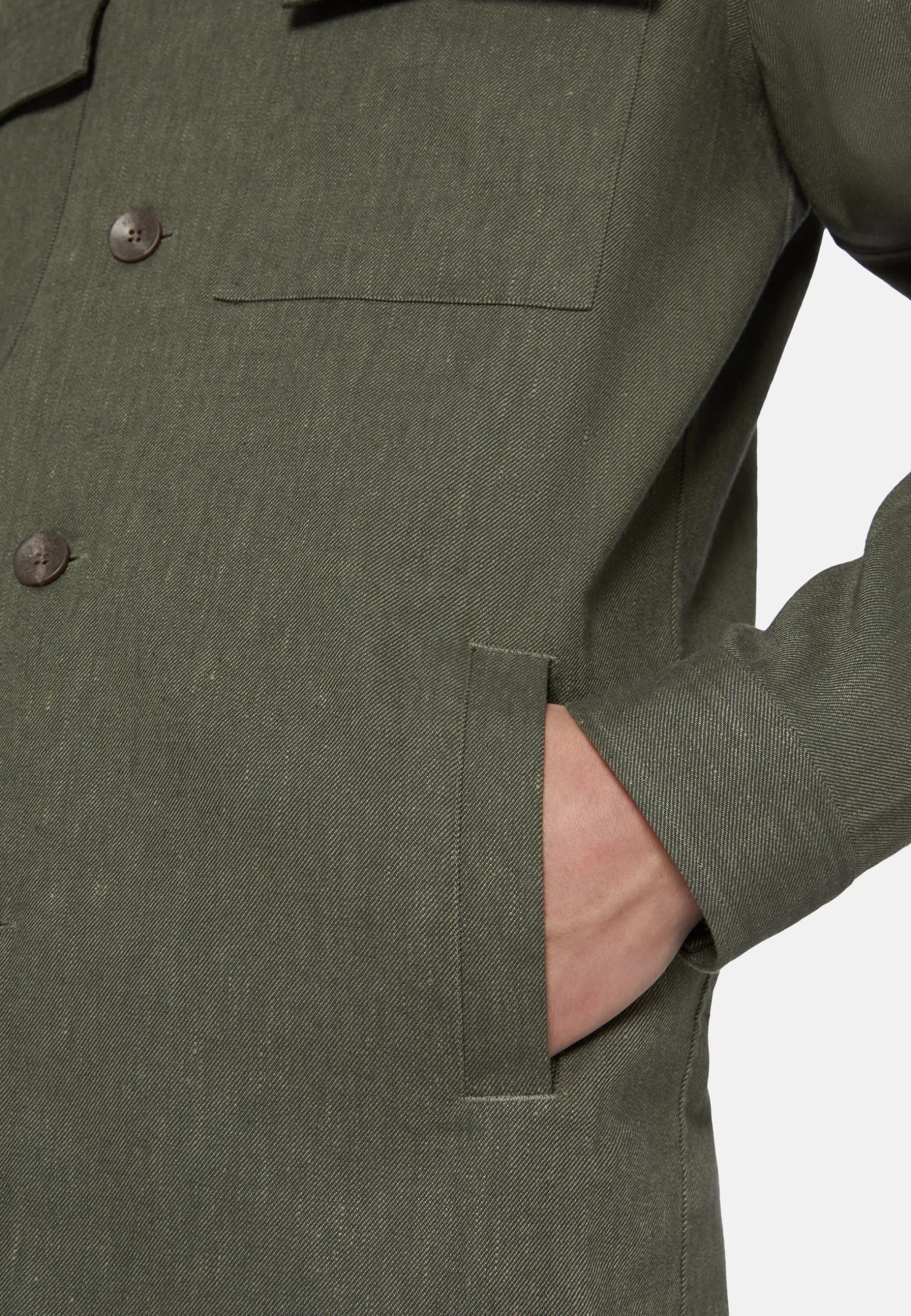 Cotton and Linen Link Shirt Jacket|Boggi Milano Discount