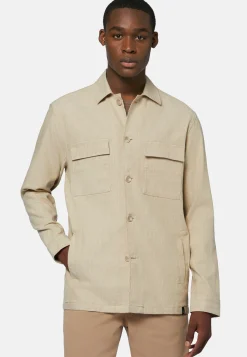 Cotton and Linen Link Shirt Jacket|Boggi Milano Shop