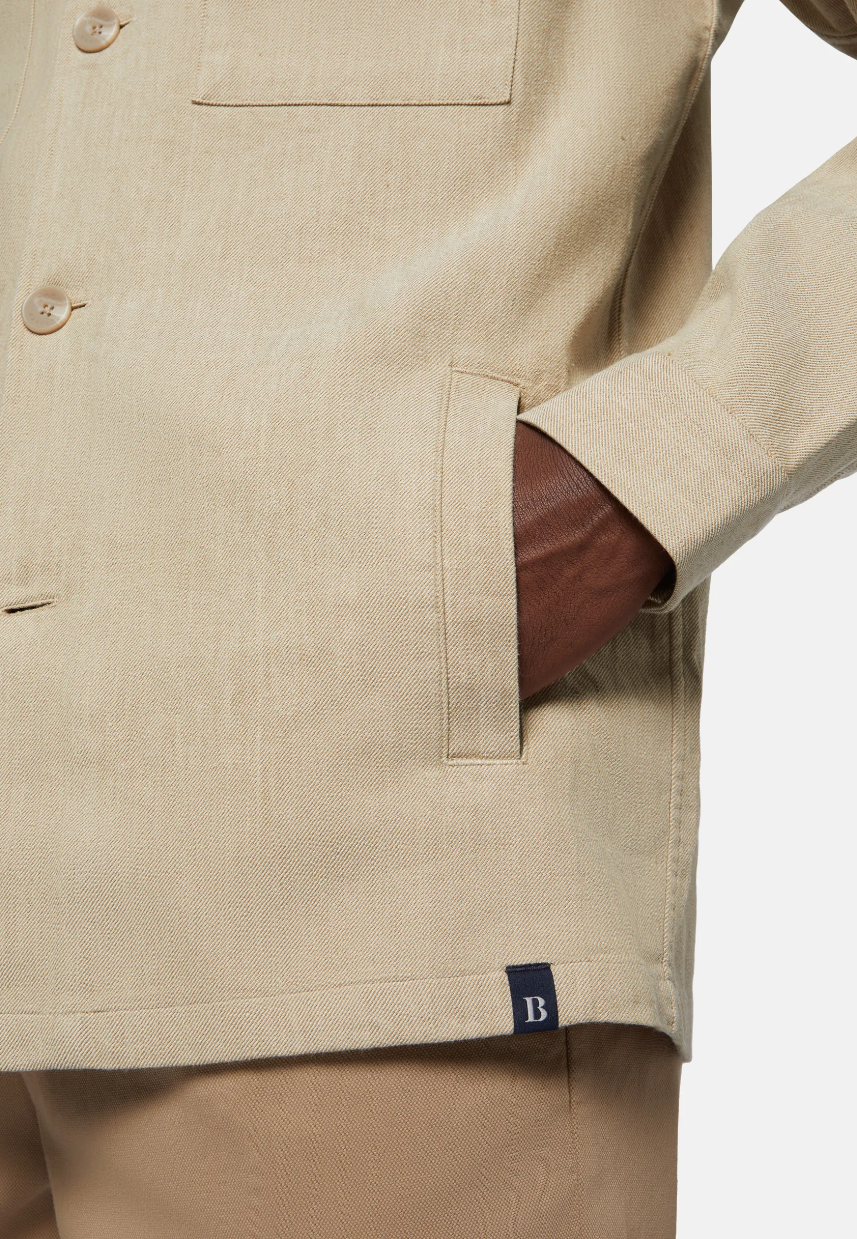 Cotton and Linen Link Shirt Jacket|Boggi Milano Shop