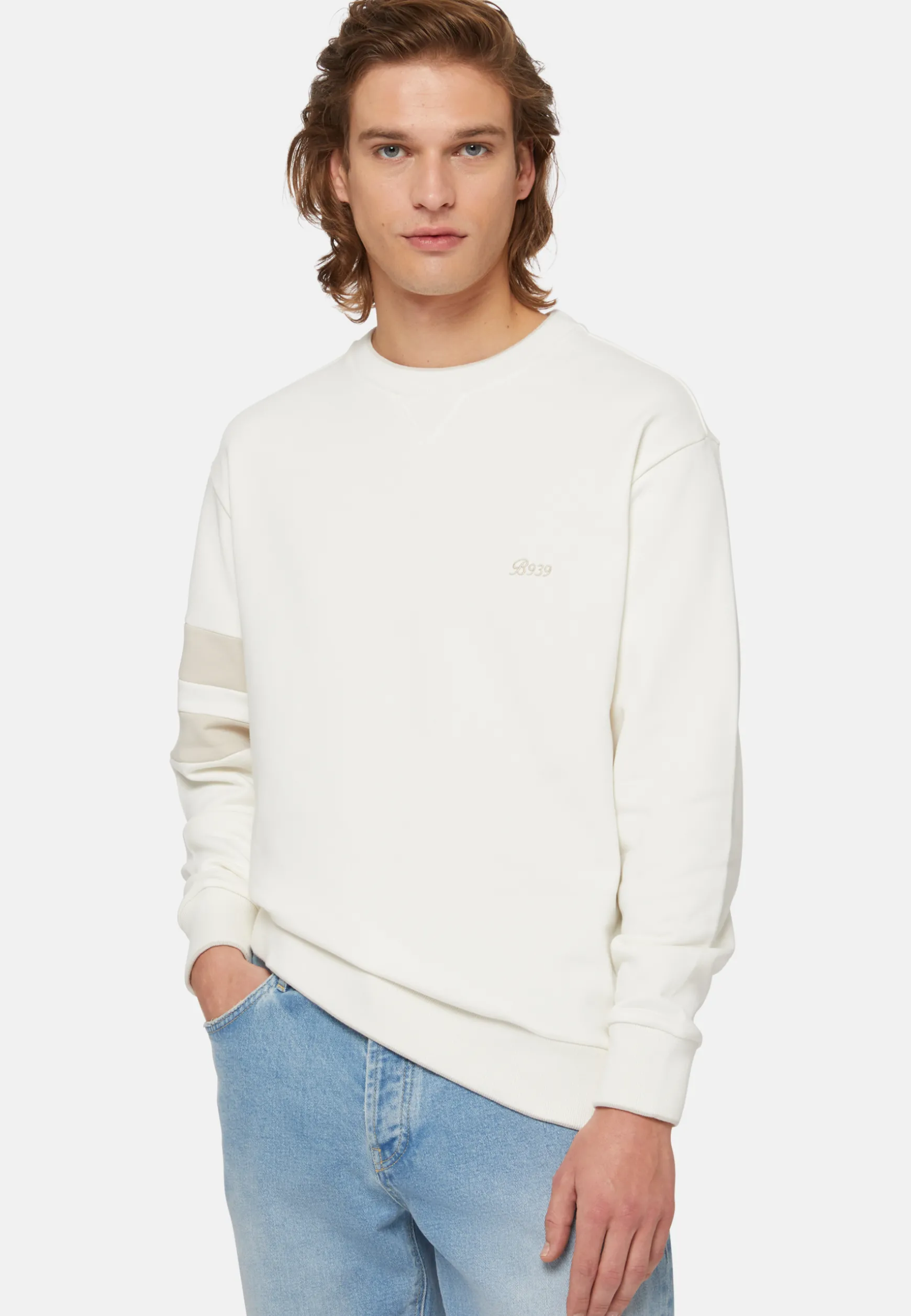 Crew Neck Sweatshirt In Organic Cotton Blend|Boggi Milano Flash Sale