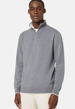 Double Half Zip Jumper In Wool Nylon Cotton|Boggi Milano Cheap