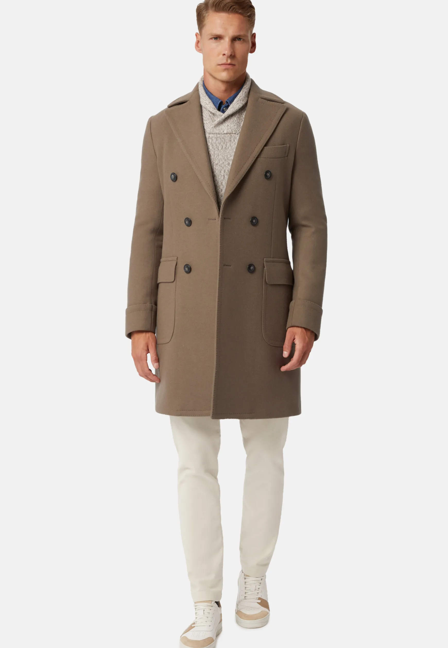 Double-Breasted Wool Coat|Boggi Milano Online