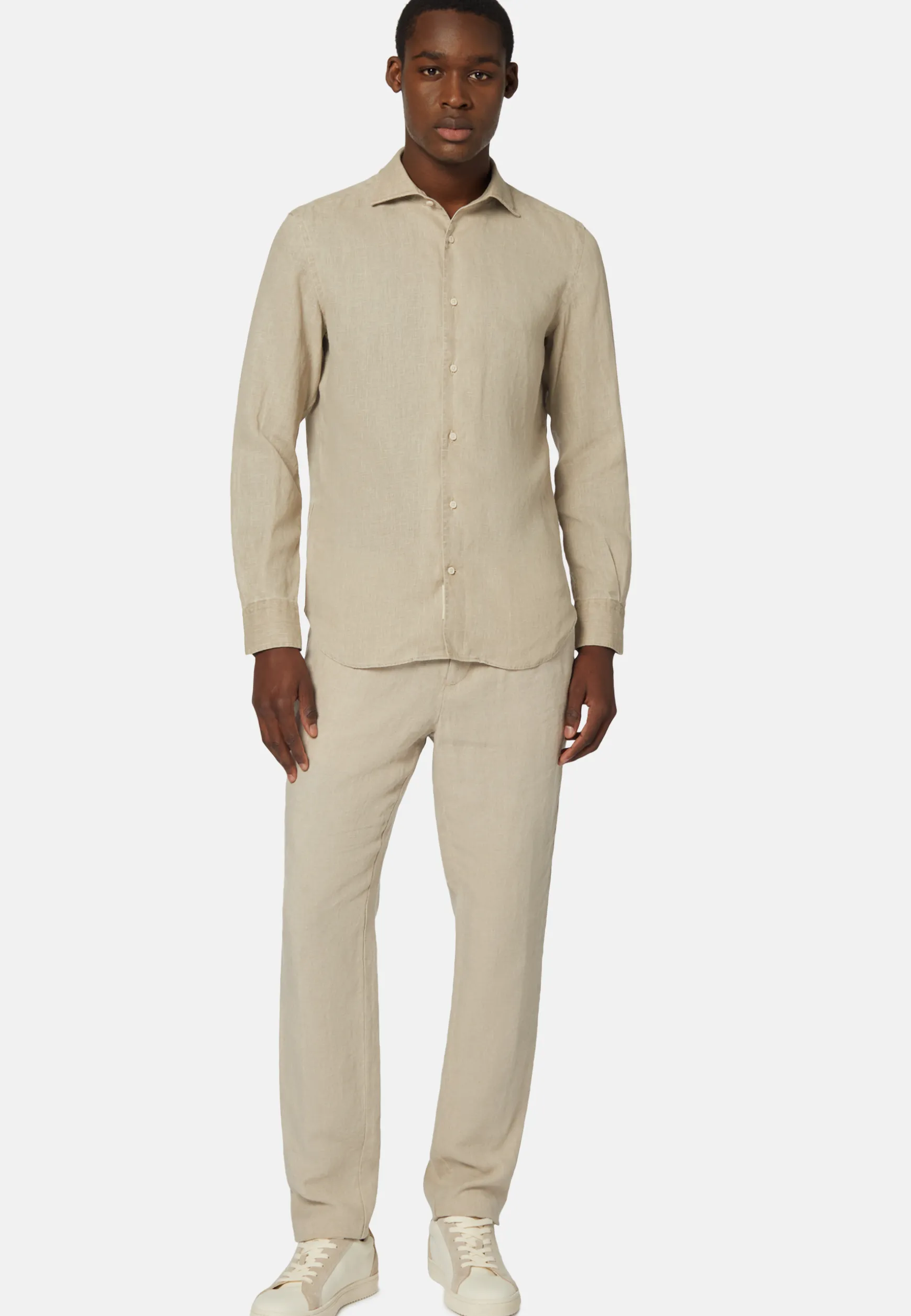 Dove Grey Regular Fit Linen Shirt|Boggi Milano Clearance