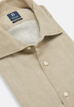 Dove Grey Regular Fit Linen Shirt|Boggi Milano Clearance