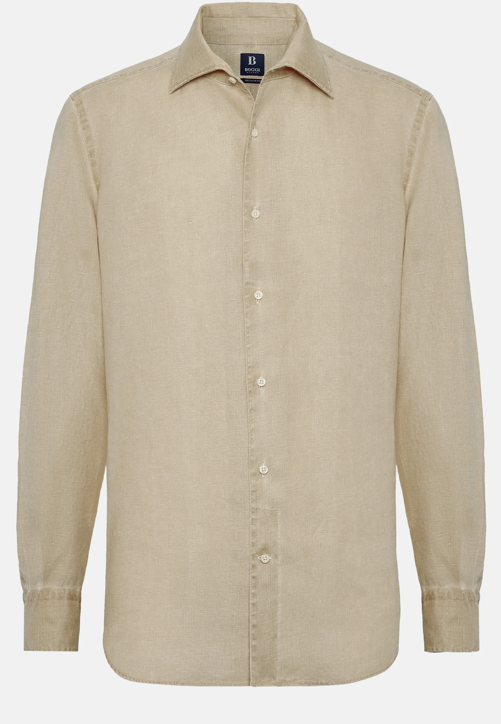 Dove Grey Regular Fit Linen Shirt|Boggi Milano Clearance