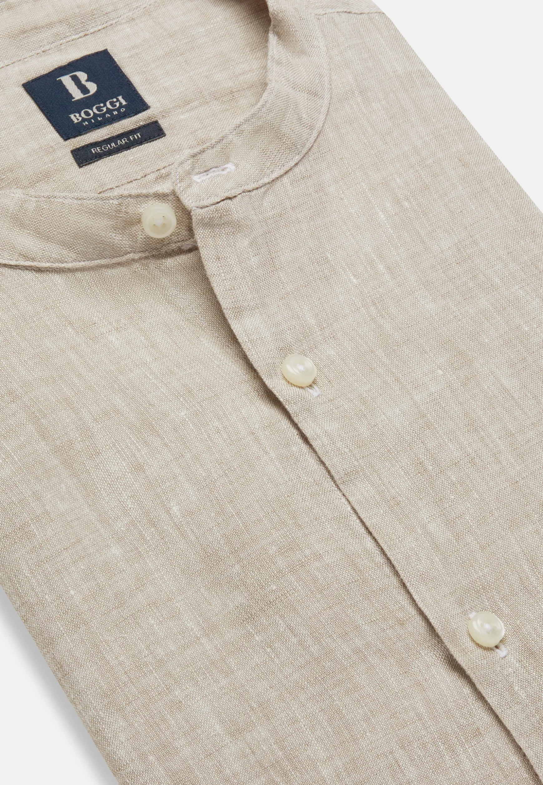 Dove Grey Regular Fit Linen Shirt|Boggi Milano Cheap