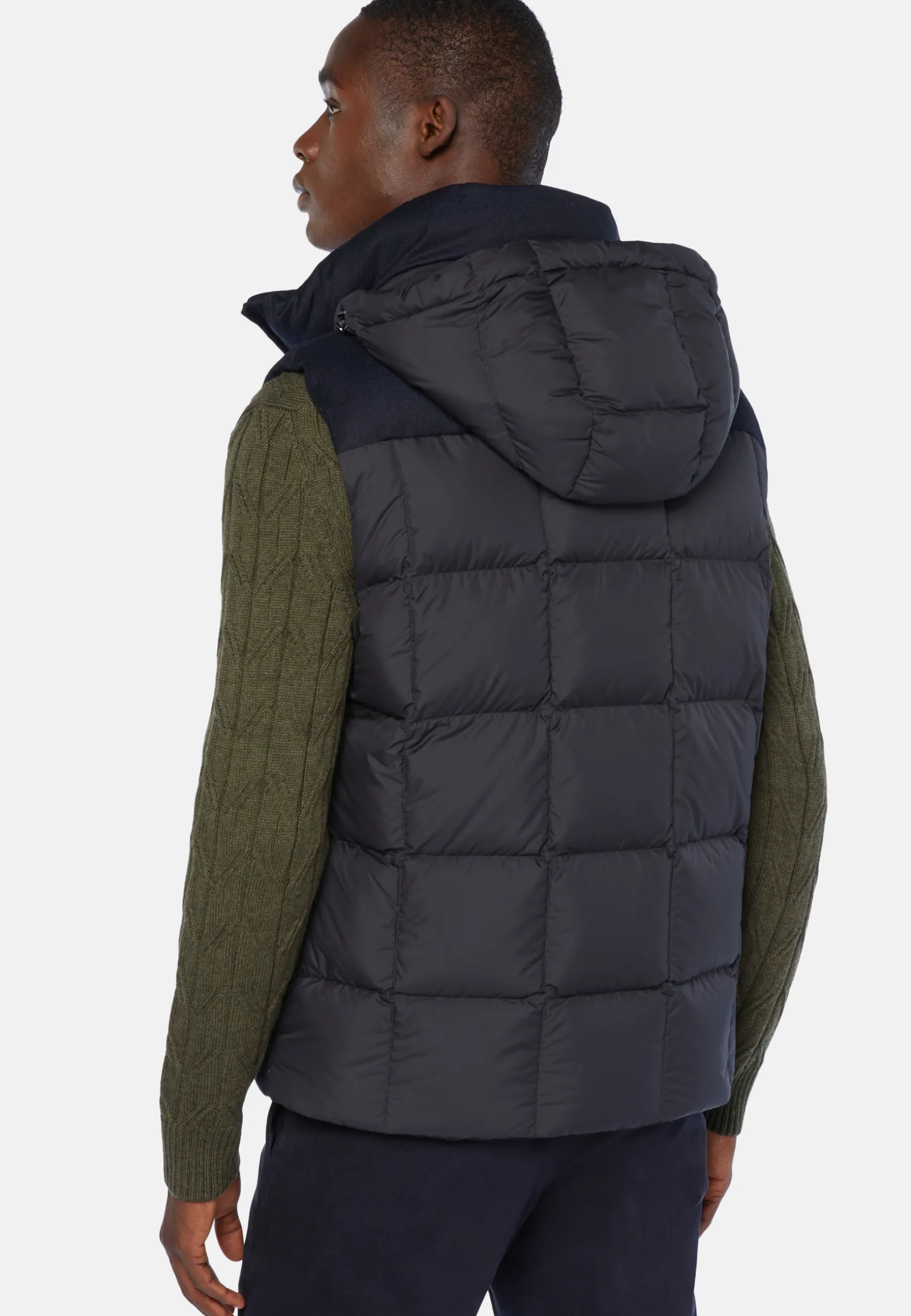 Down-Filled Flannel Gilet With Hood|Boggi Milano Sale