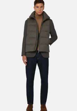 Down-Filled Flannel Gilet With Hood|Boggi Milano Hot